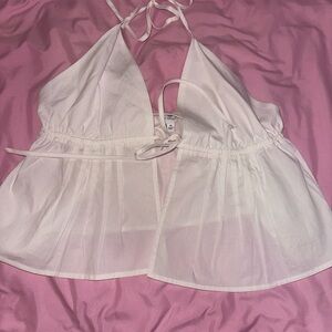 La Hearts Ivory Halter Top